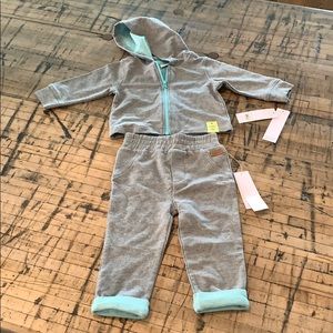 NWT Robeez Gray Knit Jacket and Pants (3-6 mo)